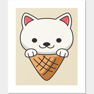 Ice Cream Cat 1 Posters and Art